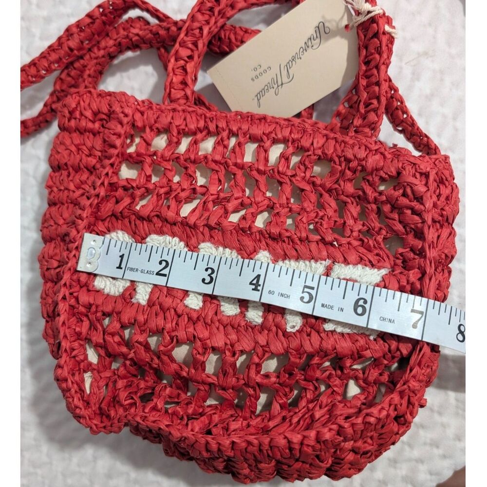 Universal Thread Red Crochet Crossbody Bag NWT - Picture 7 of 8